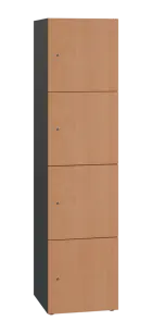 DOMINIT 44 úložná skříň 4-boxová, 1817x450x400 mm, korpus antracit, dvířka buk royal